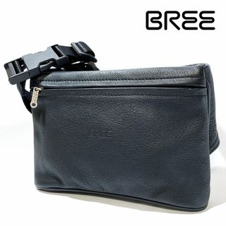 ブリー(BREE)の【美品】BREE ブリ― メンズ ショルダー ボディバッグ 黒 斜め掛け(ボディーバッグ)