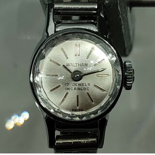 ウォルサム(Waltham)のWALTHAM ウォルサム 手巻き カットガラス スイス製 ビンテージ(腕時計)