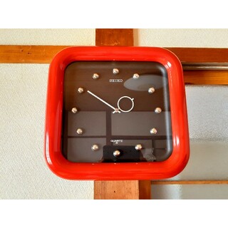 セイコー(SEIKO)の70's　SEIKO　掛け時計　スペースエイジ　ビンテージ　ブラック×レッド(掛時計/柱時計)