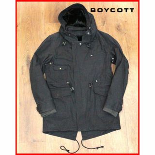 ボイコット(BOYCOTT)の美品☆防寒～羽織り･取外裏♪黒ｷｬﾝﾊﾞｽMODSｺｰﾄ【BOYCOTT】送料込(モッズコート)