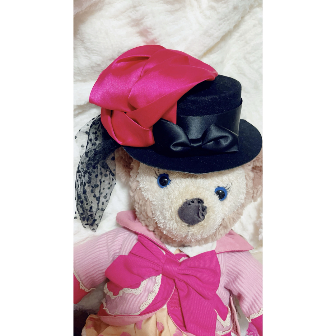おしゃれ　ミニ　ハット　黒　濃いピンク レディースの帽子(ハット)の商品写真