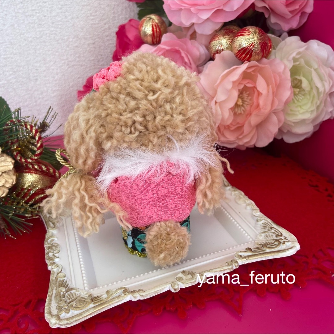 ★お正月限定★ handmade♡羊毛フェルト犬♡トイプーちゃん♡アプリコット♡ ハンドメイドのぬいぐるみ/人形(ぬいぐるみ)の商品写真