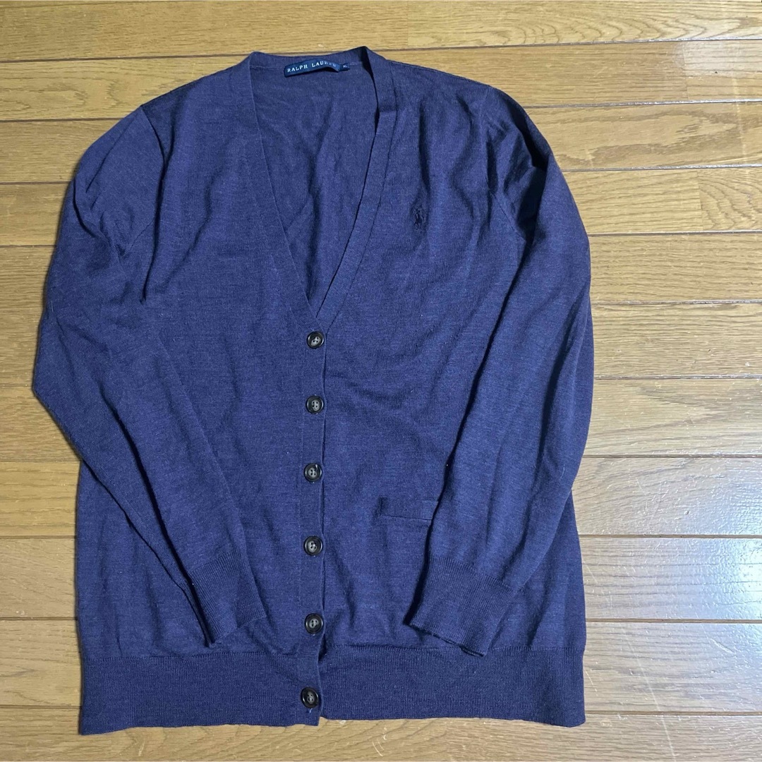 POLO RALPH LAUREN(ポロラルフローレン)のポロ　ラルフローレン  Ｖネックカーディガン　XL レディースのトップス(カーディガン)の商品写真