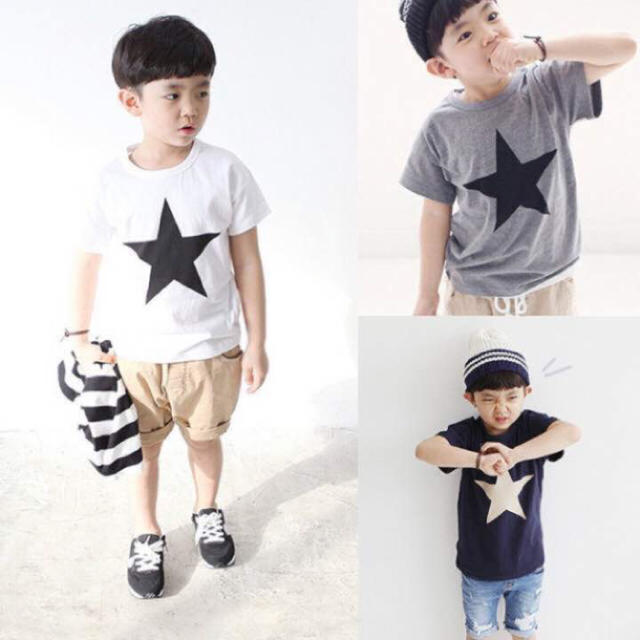 manaminko様専用☺︎ネイビー90   星柄☆Tシャツ キッズ/ベビー/マタニティのキッズ服男の子用(90cm~)(その他)の商品写真