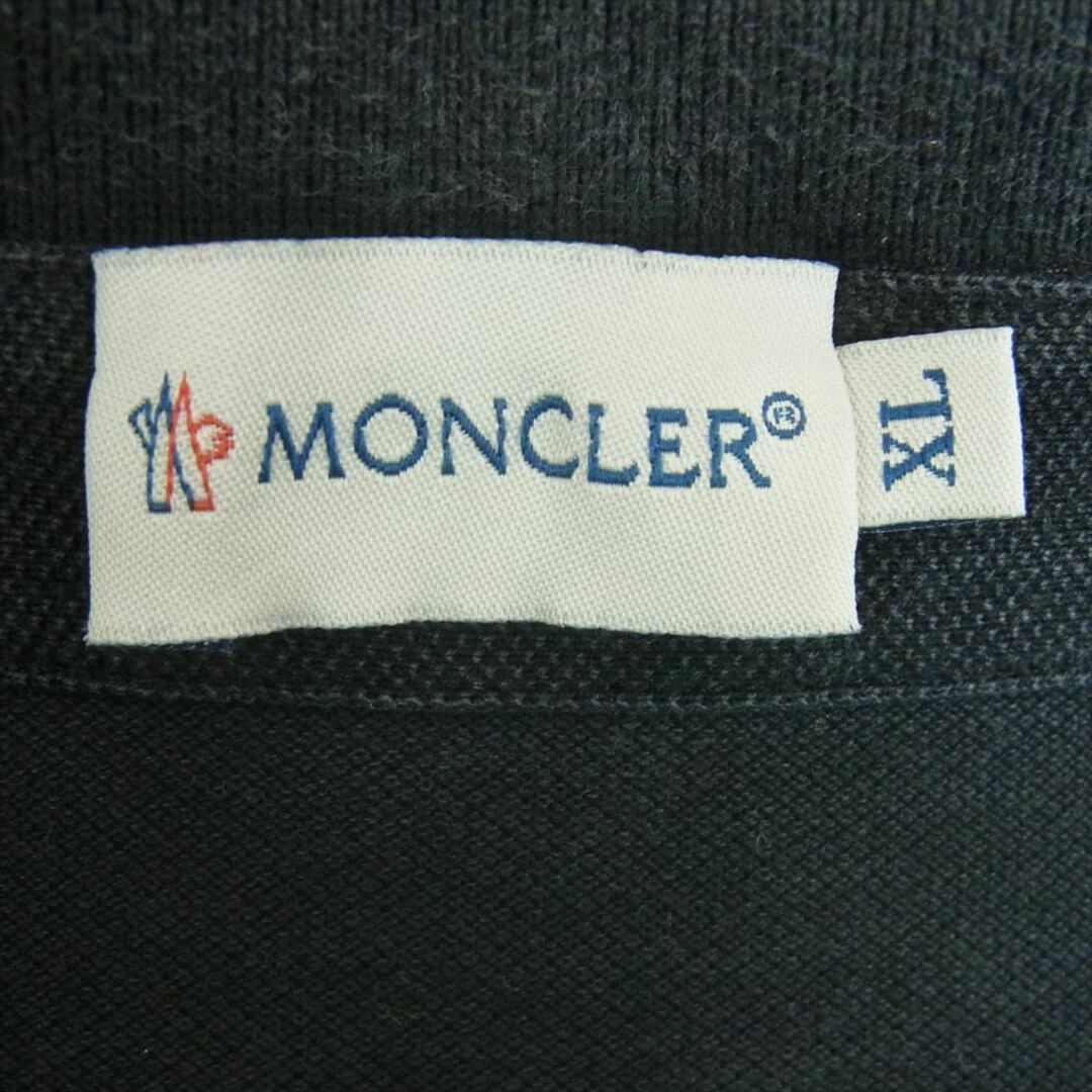 MONCLER(モンクレール)のMONCLER モンクレール MAGLIA POLO マグリア ポロ 半袖 シャツ コットン 中国製 ブラック系 ダークグレー系 XL【中古】 メンズのトップス(ポロシャツ)の商品写真