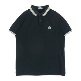 モンクレール(MONCLER)のMONCLER モンクレール MAGLIA POLO マグリア ポロ 半袖 シャツ コットン 中国製 ブラック系 ダークグレー系 XL【中古】(ポロシャツ)