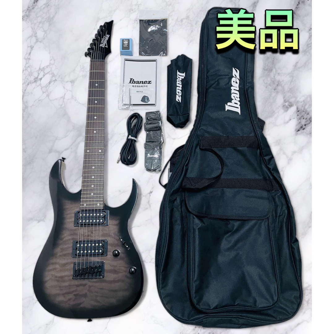 (美品) Ibanez GRG7221QA-TKS 7弦ギター (7点セット)ギター