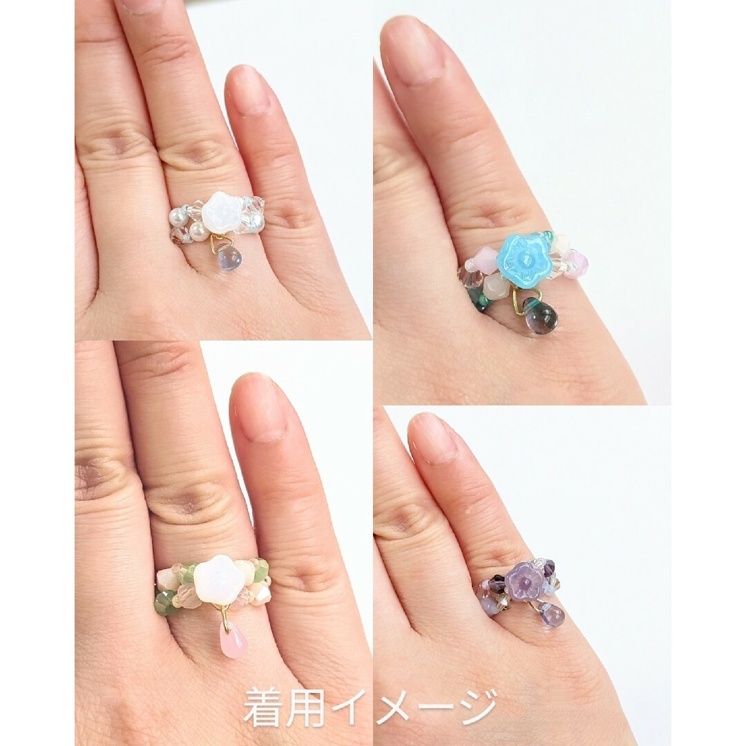 揺れる花かんむりんぐ ② 11〜12号 レディースのアクセサリー(リング(指輪))の商品写真