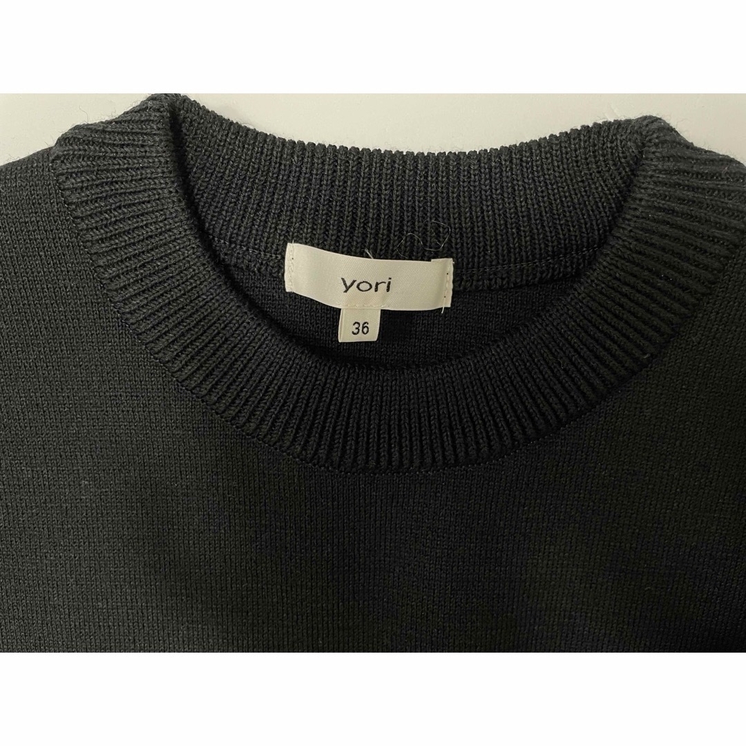 yori ウールパフスリーブニット 36 黒 yori ウールパフスリーブニット 36 黒