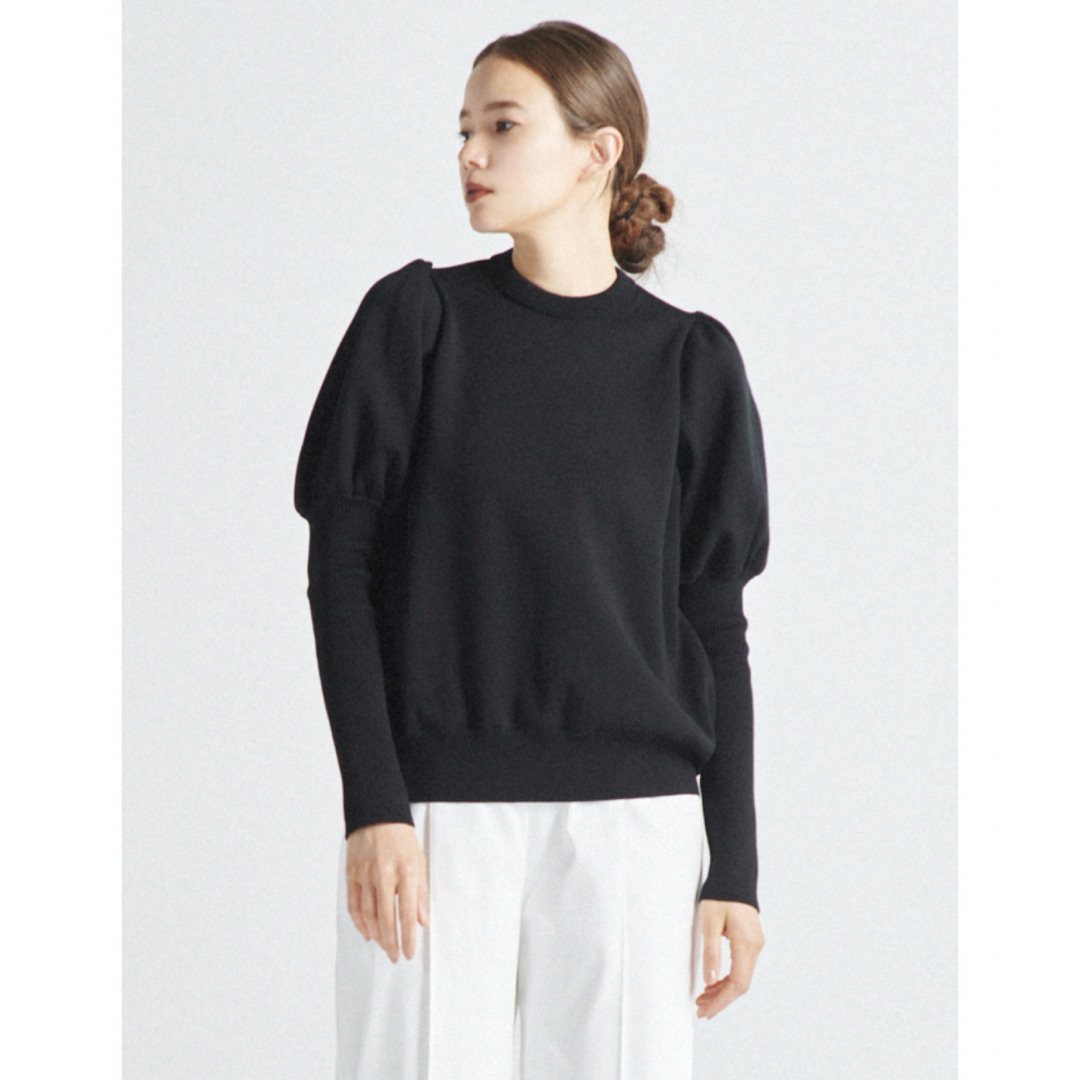 yori ウールパフスリーブニット 36 黒 yori ウールパフスリーブニット 36 黒