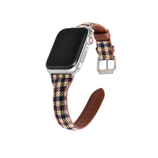 アップルウォッチ(Apple Watch)のApple Watch バンド レザー 38/40/41mm チェック ブラウン(腕時計)
