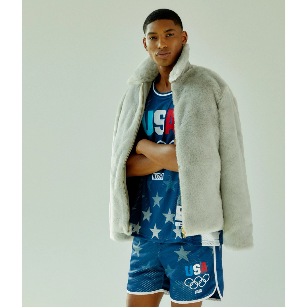 KITH - Kith Olympic team USA faux fur jacketの通販 by イッヂ｜キス