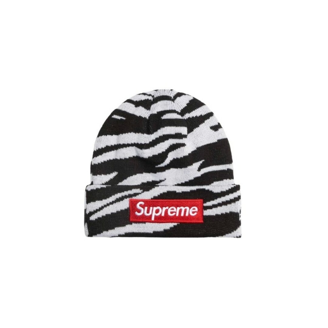 Supreme New Era Box Logo Beanie Zebra帽子 - ニット帽/ビーニー