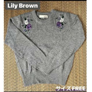 リリーブラウン(Lily Brown)のLily Brownリリーブラウン　花柄刺繍ニット　石原さとみさんドラマ着用(ニット/セーター)