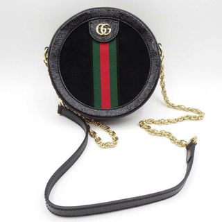 グッチ(Gucci)のグッチ ミニラウンド ショルダーバッグ/クロスボディバッグ オフィディア ブラック 550618 レディース GUCCI シェリーライン ダブルG(その他)