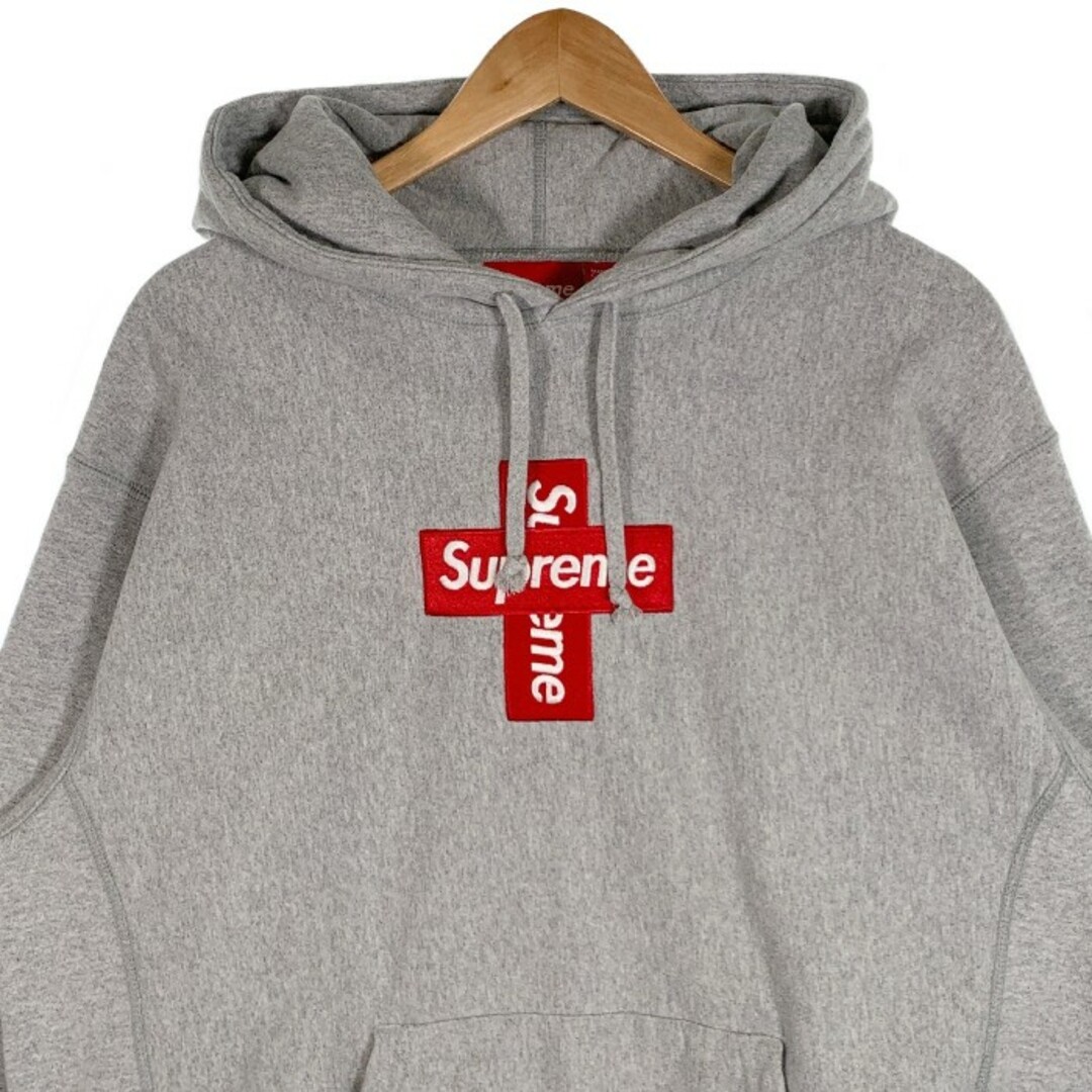 トップスSUPREME シュプリーム 20AW Cross Box Logo Hooded Sweatshirt クロスボックスロゴ スウェットパーカー グレー Size M