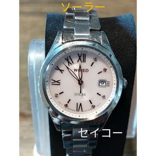 セイコー(SEIKO)のAC38　セイコー・ワイヤード　　　ソーラー時計　稼働品　日付つき(腕時計)