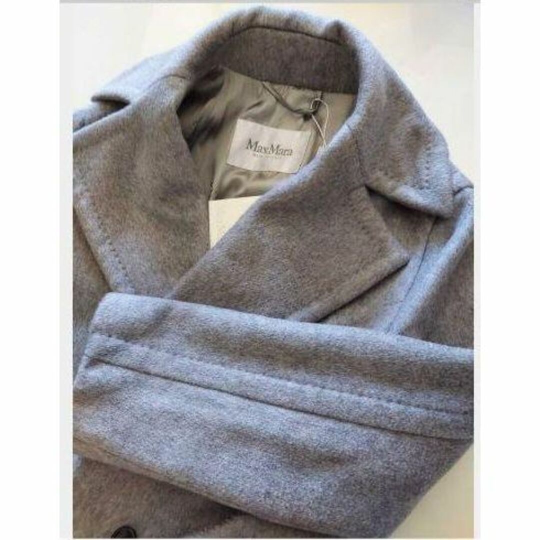 新品50.7万 MAX MARA カシミヤ100 白タグ ハーフコート マックス-