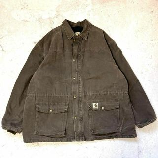 カーハート(carhartt)の【希少 USA製】カーハート 2XL ミシガンコート ダック カバーオール 茶(カバーオール)