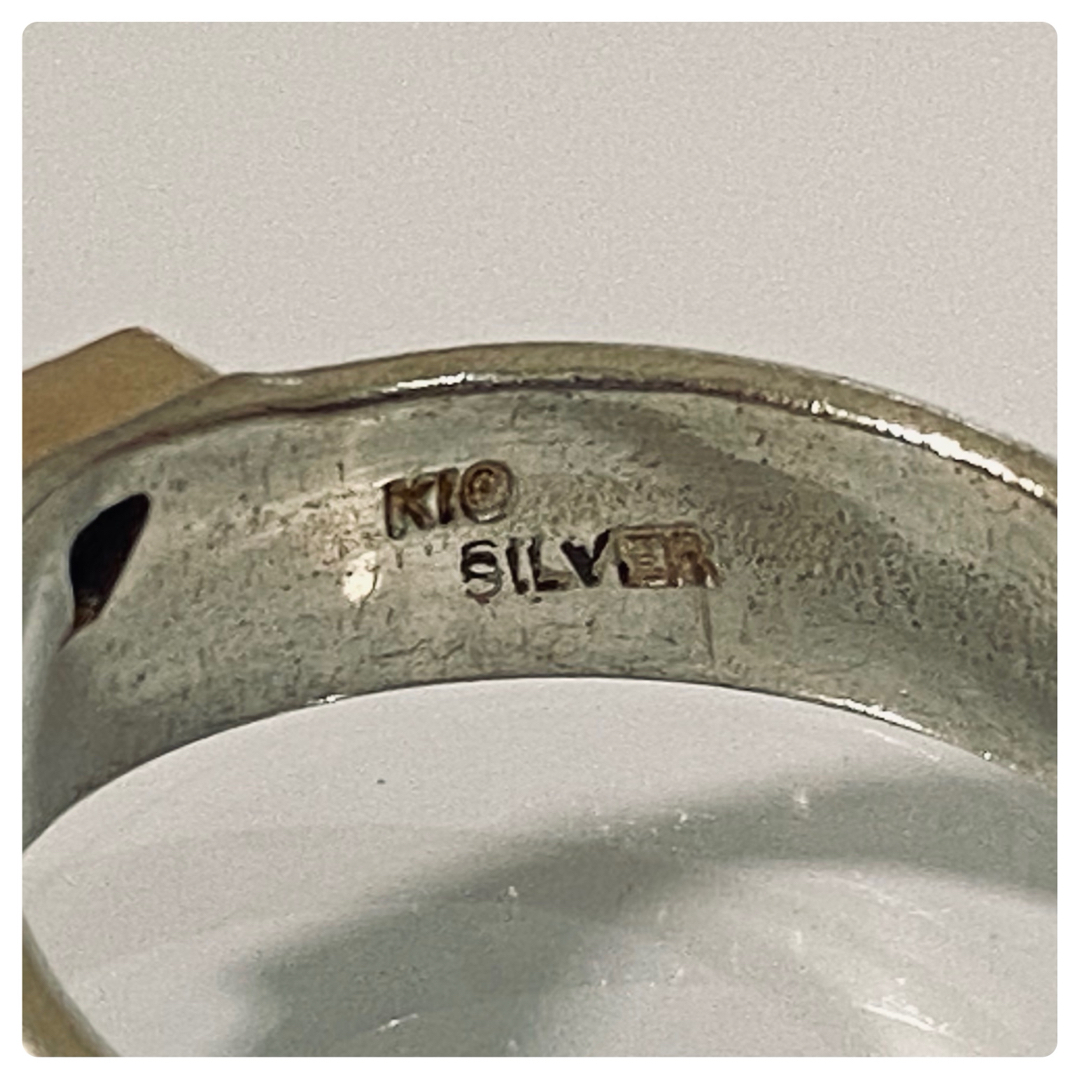 シルバー K10 マラカイト リング ヴィンテージ メンズのアクセサリー(リング(指輪))の商品写真