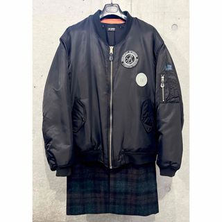 ラフシモンズ(RAF SIMONS)のRAF SIMONS Nylon Patched Bomber Jacket(ミリタリージャケット)