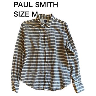 ポールスミス(Paul Smith)のPAUL SMITH ポールスミス 長袖 シャツ BD ボーダー 麻100% M(シャツ)