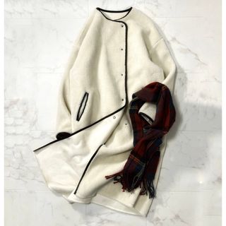 ビームス(BEAMS)のB:MING by BEAMS / ノーカラー　ボア ロング コート　ビームス(ロングコート)