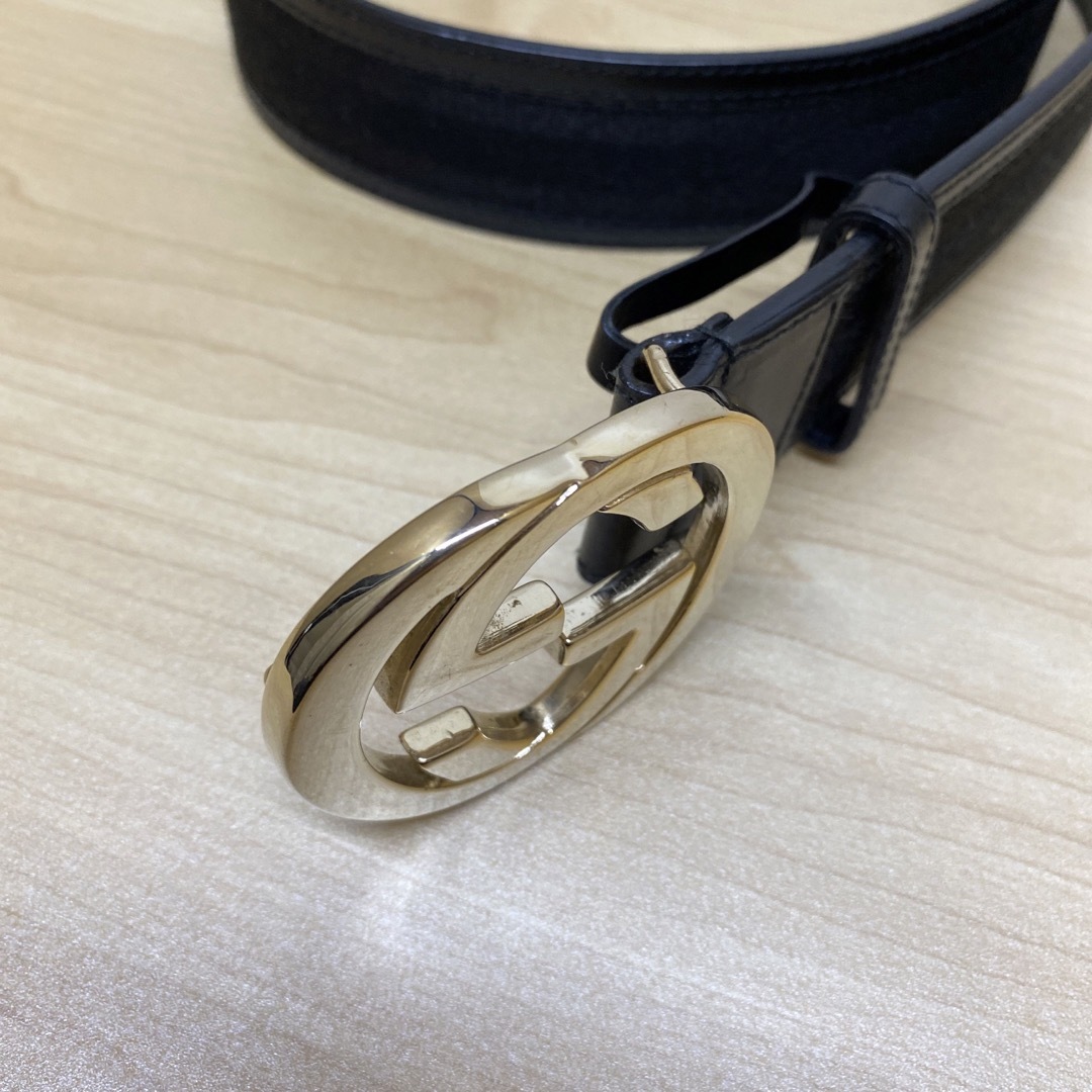 GUCCI グッチ ベルト インターロッキング ブラック キャンバス GUCCI グッチ ベルト インターロッキング ブラック キャンバス