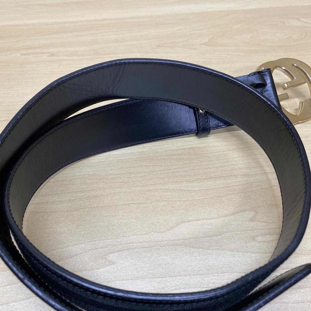 GUCCI グッチ ベルト インターロッキング ブラック キャンバス GUCCI グッチ ベルト インターロッキング ブラック キャンバス