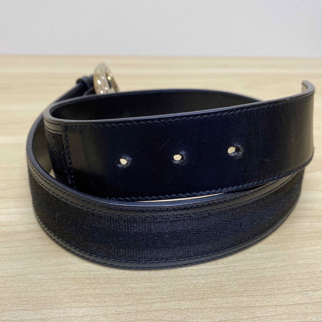 GUCCI グッチ ベルト インターロッキング ブラック キャンバス GUCCI グッチ ベルト インターロッキング ブラック キャンバス