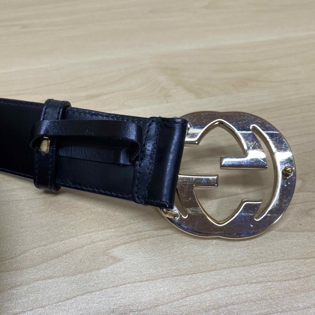GUCCI グッチ ベルト インターロッキング ブラック キャンバス GUCCI グッチ ベルト インターロッキング ブラック キャンバス