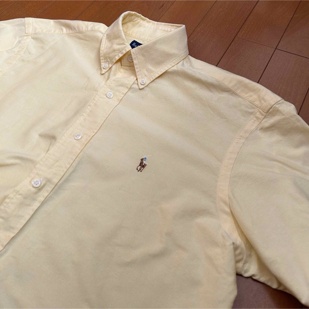 Ralph Lauren(ラルフローレン)の美品 90s POLO Ralph Lauren 長袖BDシャツ イエロー メンズのトップス(シャツ)の商品写真