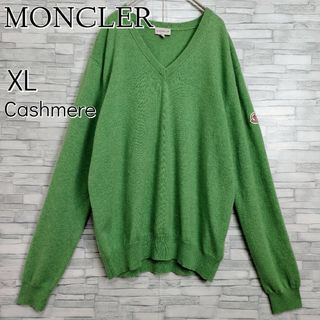 モンクレール(MONCLER)の【最高デザイン】モンクレール☆ワッペンロゴ付カシミヤニット　XL　くすみ緑　希少(ニット/セーター)