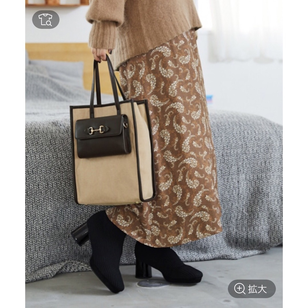mysty woman(ミスティウーマン)のmystywoman ロングスカート 茶色 ブラウン レディースのスカート(ロングスカート)の商品写真