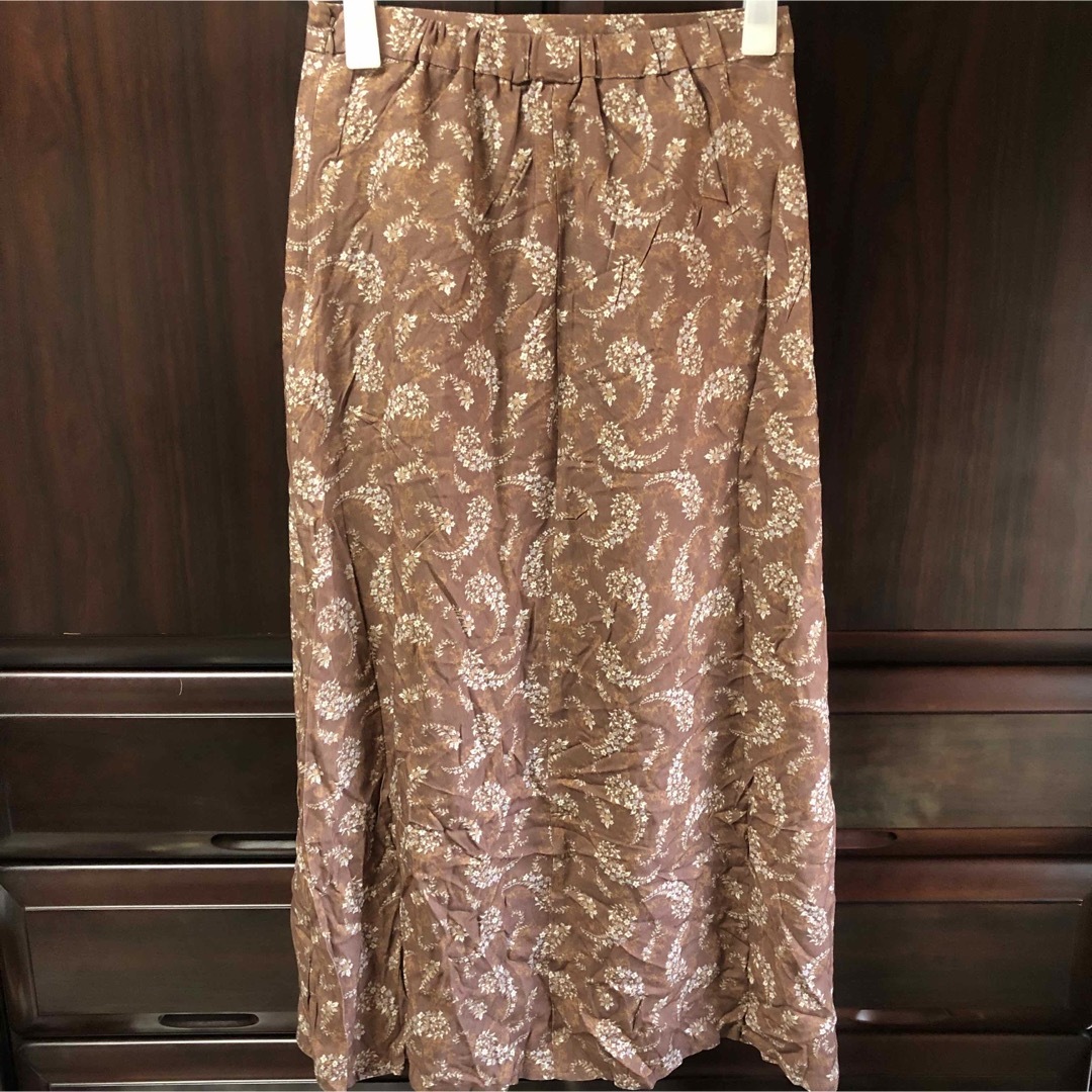 mysty woman(ミスティウーマン)のmystywoman ロングスカート 茶色 ブラウン レディースのスカート(ロングスカート)の商品写真