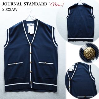 ジャーナルスタンダード(JOURNAL STANDARD)の【新品】JOURNAL STANDARD 2022AW PREPPYベスト 紺(ベスト/ジレ)