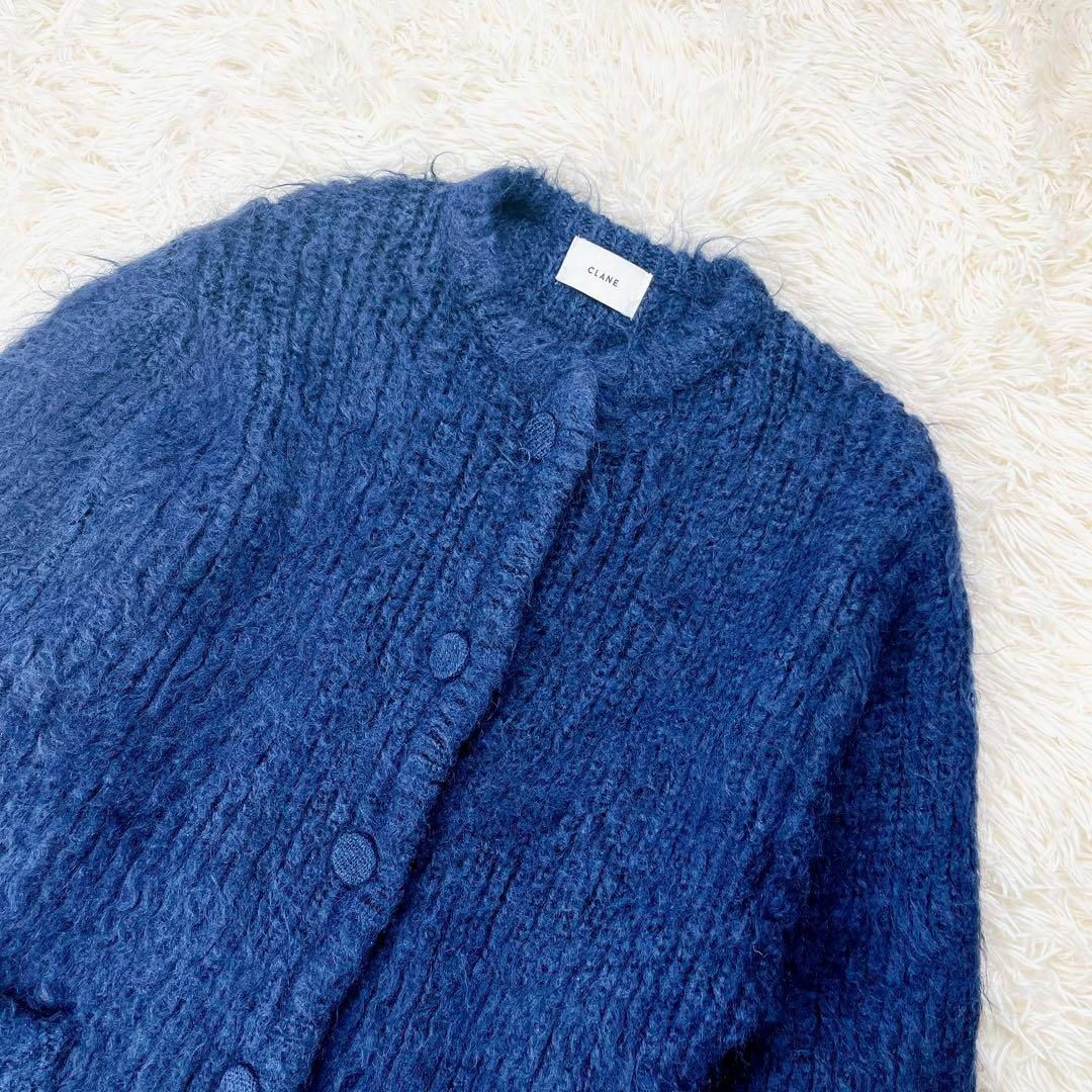 美品 CLANE クラネ SHAGGY OVER CARDIGAN モヘヤ 1