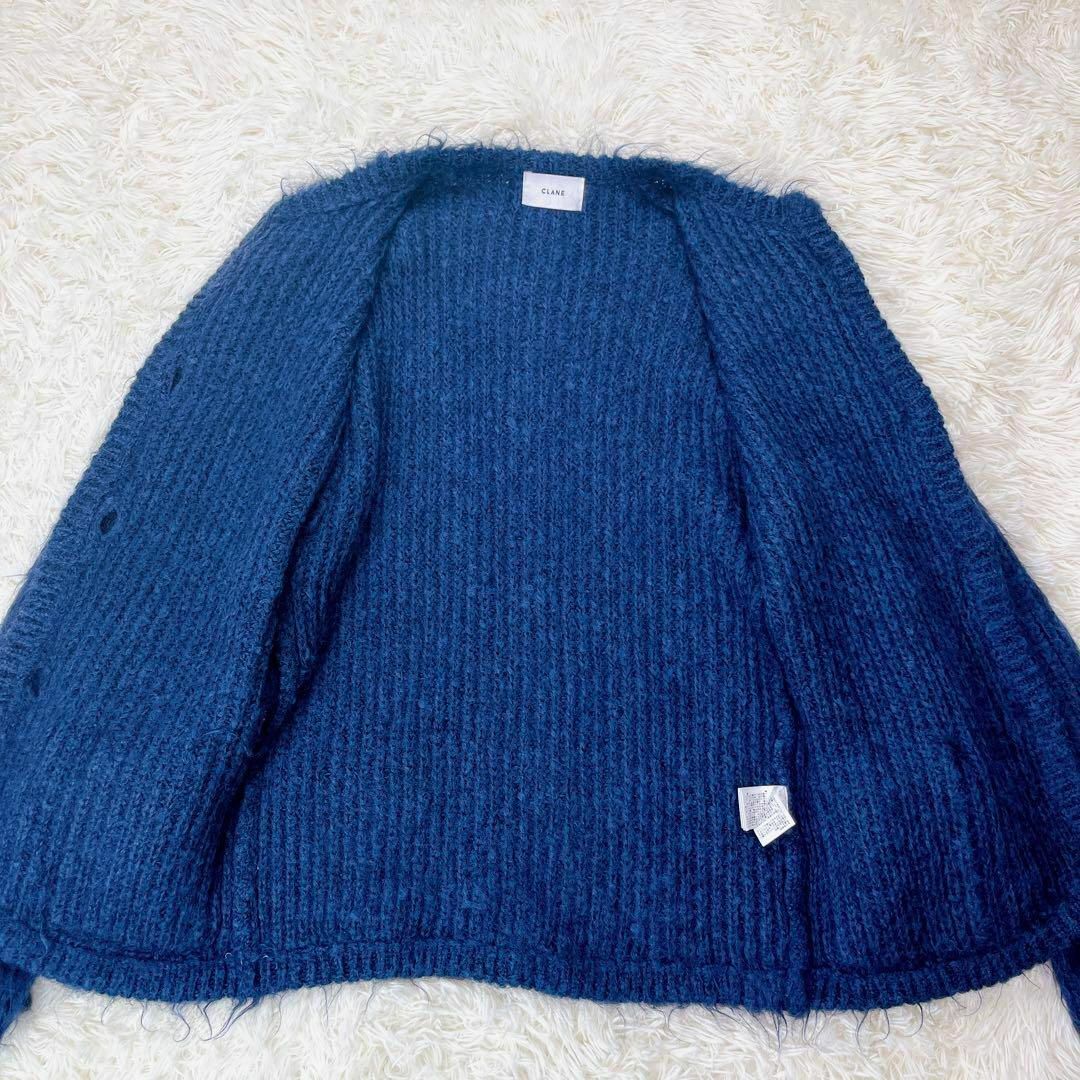 美品 CLANE クラネ SHAGGY OVER CARDIGAN モヘヤ 1