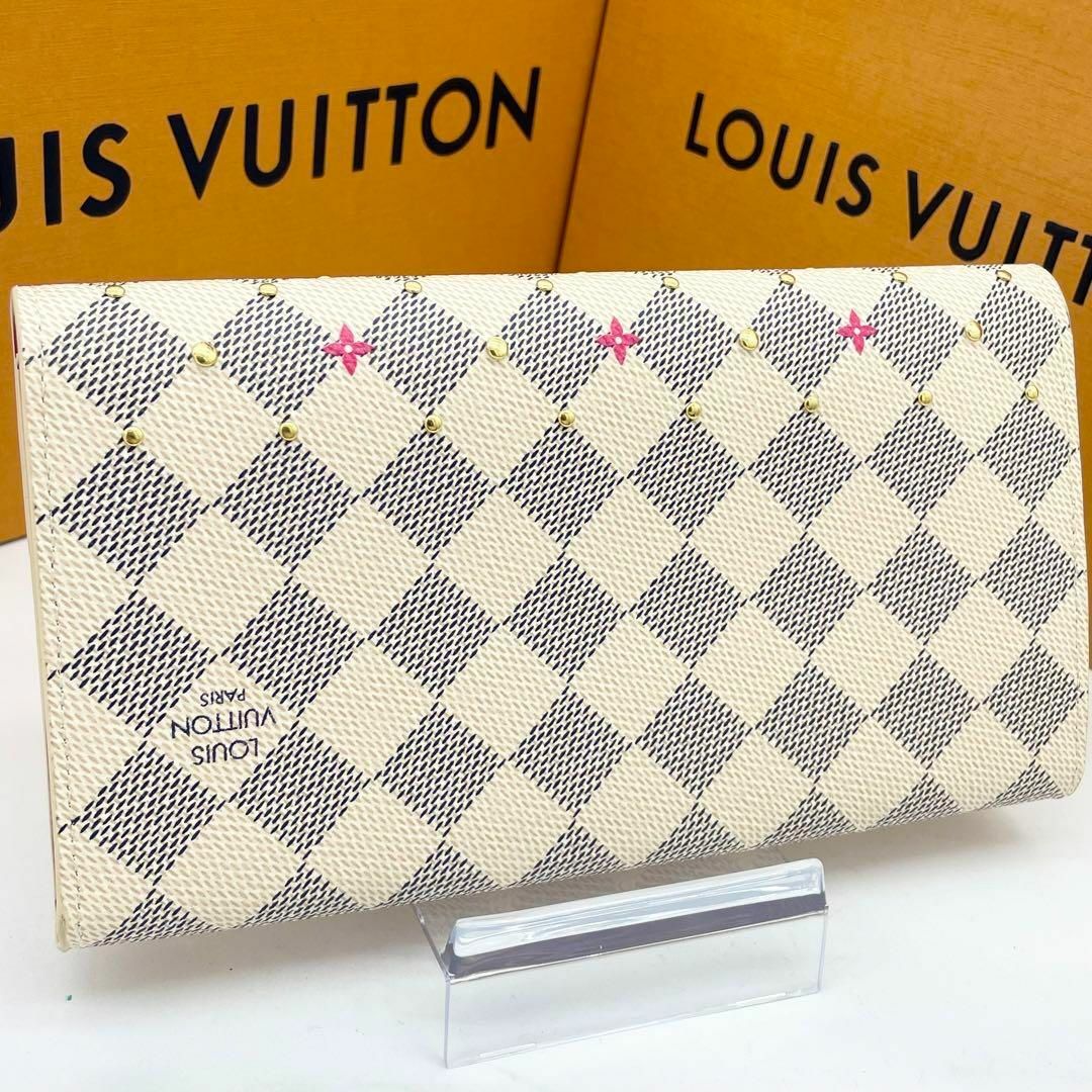 LOUIS VUITTON(ルイヴィトン)のルイヴィトン ダミエアズール ポルトフォイユ サラ スタッズ 長財布 レディースのファッション小物(財布)の商品写真