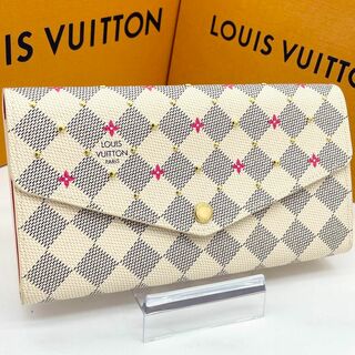 ルイヴィトン(LOUIS VUITTON)のルイヴィトン ダミエアズール ポルトフォイユ サラ スタッズ 長財布(財布)