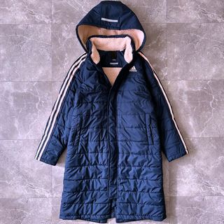 アディダス(adidas)の人気♪ アディダス ベンチコート 150cm 女の子 ピンク 裏ボア ボアコート(ジャケット/上着)