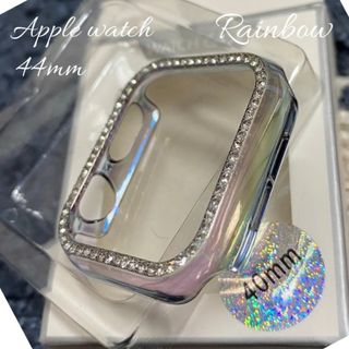 アップルウォッチ(Apple Watch)の虹色　AppleWatch カバー　44 キラキラ  アップルウォッチ　新品(モバイルケース/カバー)