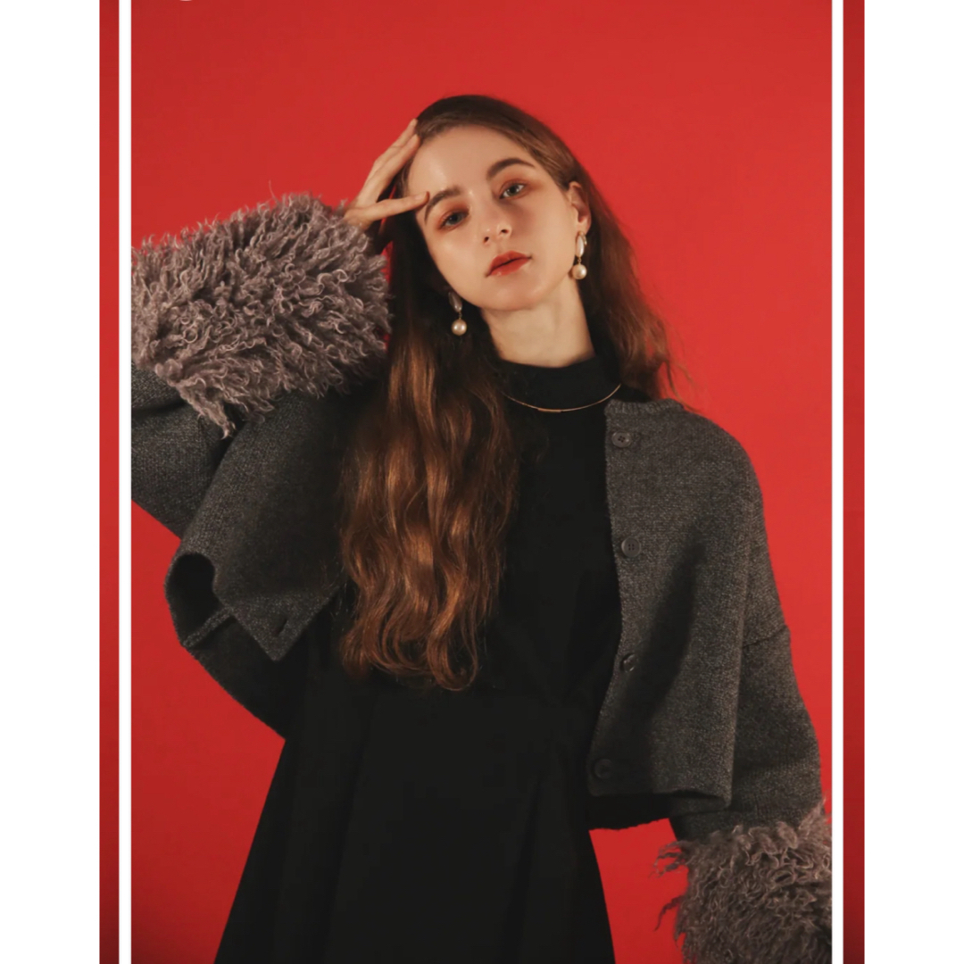 eimy istoire(エイミーイストワール)のpoodle sleeve knit cardigan / gray レディースのトップス(カーディガン)の商品写真