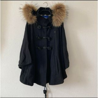 バーバリーブルーレーベル(BURBERRY BLUE LABEL)のバーバリーブルーレーベル　ポンチョ　コート　38 ブルゾン　【T0032】(ポンチョ)