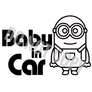 16 送料無料 Baby in Car　白　カッティングシール　ベビーインカー(車外アクセサリ)