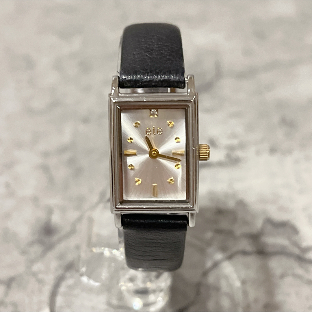 ete(エテ)の美品 ete エテ スクエア シルバー ウォッチ 腕時計 1P レディースのファッション小物(腕時計)の商品写真