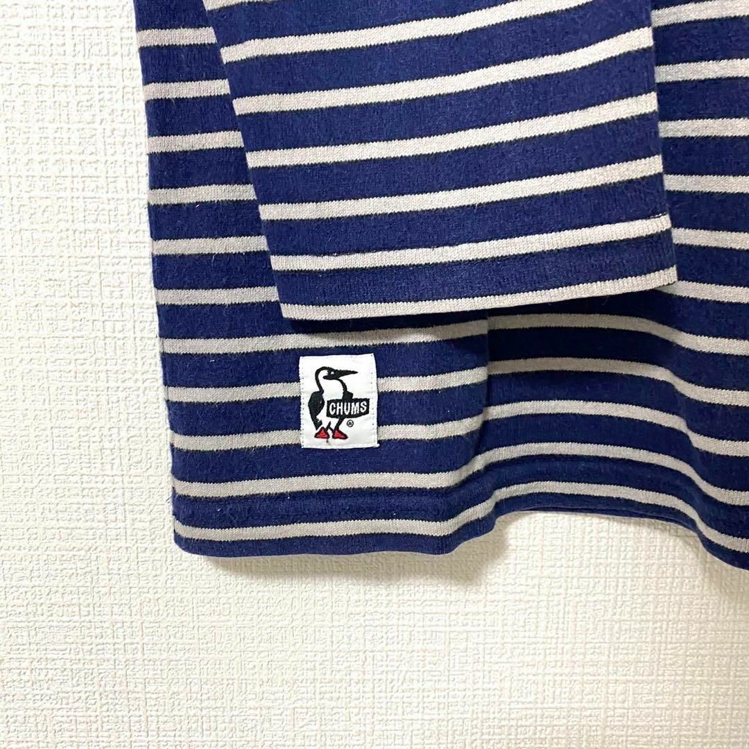 CHUMS(チャムス)のロンT 7分丈 チャムス ボーダー ロゴ コットン L メンズのトップス(Tシャツ/カットソー(七分/長袖))の商品写真