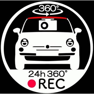 色変更可　フィアット　500 500c ドライブレコーダー　ドラレコ　ステッカー(車外アクセサリ)