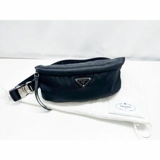 プラダ(PRADA)の美品　プラダ　ロゴ　バムバック　ウエスト　ボディバッグ　黒　 1BL034(ボディバッグ/ウエストポーチ)