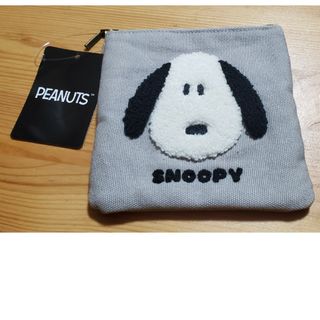 スヌーピー(SNOOPY)のSNOOPY　サガラ刺繍ポーチ　グレー(ポーチ)